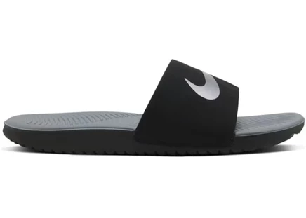 Детские шлепанцы Nike Kawa Slide, черные/серебристые