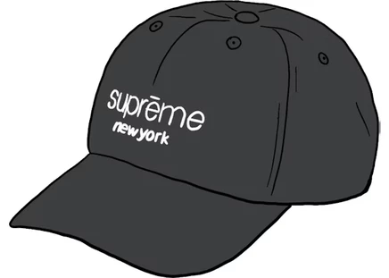 Унисекс шестипанельная кепка Supreme двухцветная, черная
