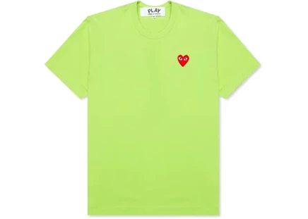 Унисекс футболка comme des garcons play pastelle red, зеленая