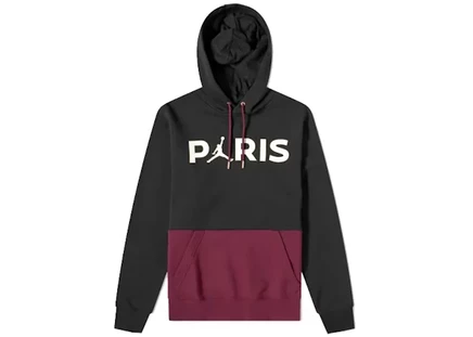 Мужское худи Jordan x Paris Saint-Germain Fleece Pullover, черно-бордовое