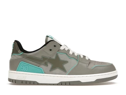 Мужские кроссовки Bape SK8 Sta, серо-бирюзовые