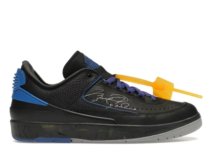Мужские кроссовки Jordan 2 Low Off-White, черно-синие
