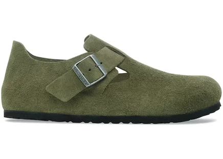 Мужские сандалии birkenstock london замшевые, зеленые