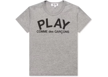 Детская футболка Comme des Garcons Play с логотипом, серая