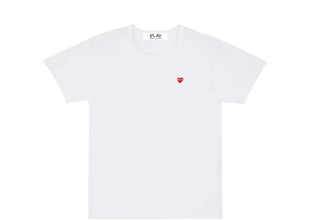 Унисекс футболка Comme des Garcons Play с мини-сердцем, белая