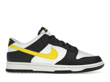Мужские кроссовки Nike Dunk Low, черно-белые с Opti Yellow