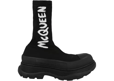 Мужские ботинки Alexander McQueen Graffiti Knit, черные
