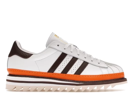 Мужские кроссовки Adidas Superstar CLOT, бело-кофейные