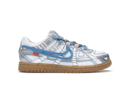 Детские кроссовки Nike Air Rubber Dunk Off-White, бело-голубые
