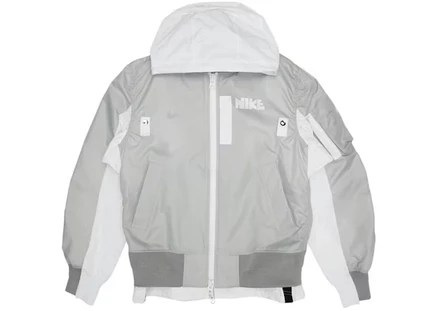 Мужской бомбер Nike x Sacai Layered, Grey Fog