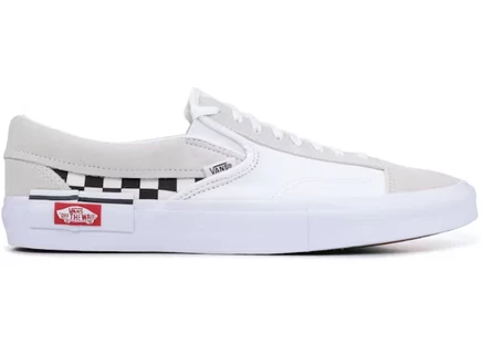 Мужские кеды Vans Slip-On Cap Checkerboard, бело-черные
