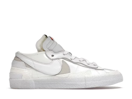 Мужские кроссовки Nike Blazer Low sacai, белые лаковые