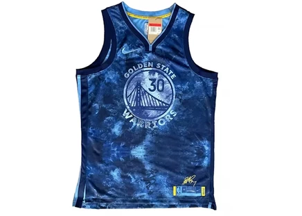 Мужская майка Nike Stephen Curry Golden State Warriors 2022/23, синяя