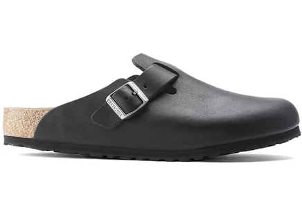 Мужские сабо Birkenstock Boston Grip, кожаные, винтаж/черные