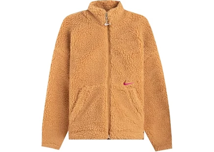 Женская куртка Nike Sportswear Swoosh Sherpa, коричневая