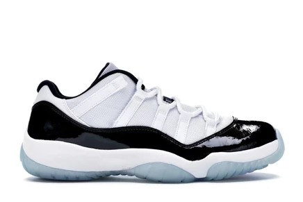 Мужские кроссовки jordan 11 retro low concord, бело-черные