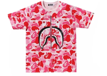 Мужская футболка Bape ABC Camo Shark, розовая