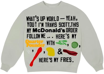 Мужской свитшот Travis Scott x CPFM 4 CJ Script, серый