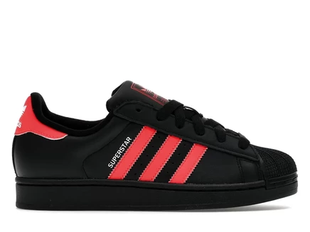 Мужские кроссовки Adidas Superstar II, черно‑красно‑белые