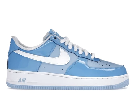 Мужские кроссовки Nike Air Force 1 Low '07 LV8 лакированные, синие/белые