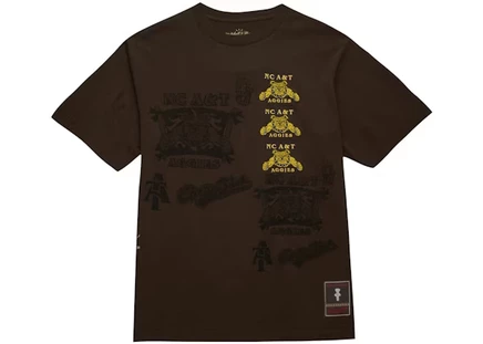 Унисекс футболка travis scott x mitchell & ness, коричневая
