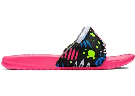 Мужские шлепанцы Nike Benassi JDI Print с поясной сумкой, неоновые