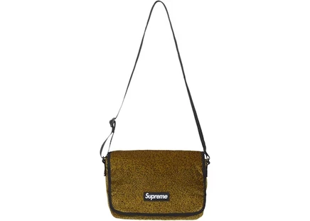 Унисекс сумка-мессенджер Supreme Velvet Small, леопардовая