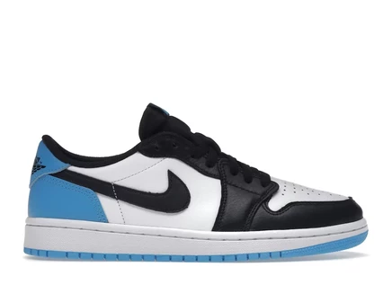 Женские кроссовки Jordan 1 Retro Low OG, чёрно‑голубые