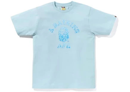 Мужская футболка BAPE ABC Sea Surface Camo College, саксовая