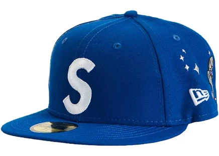 Унисекс бейсболка Supreme New Era Characters S Logo, светло-голубая