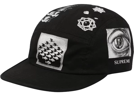 Унисекс кепка Supreme MC Escher Camp Cap чёрная