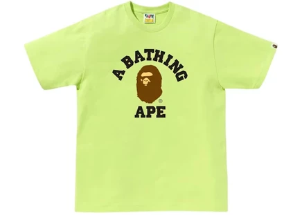Мужская футболка Bape College, светло-зеленая
