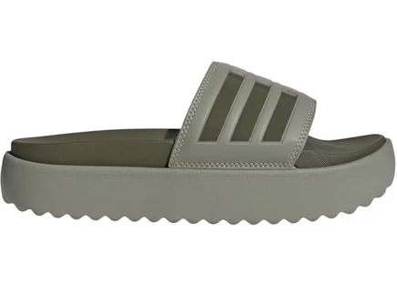 Мужские платформенные шлепанцы adidas adilette platform, серебристо‑оливковые