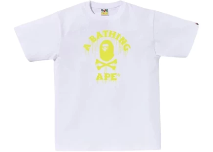 Мужская футболка Bape Drip Ape Crossbone College, белая