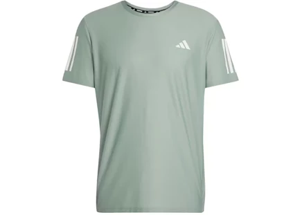 Мужская футболка Adidas Own The Run, серебристо‑зелёная