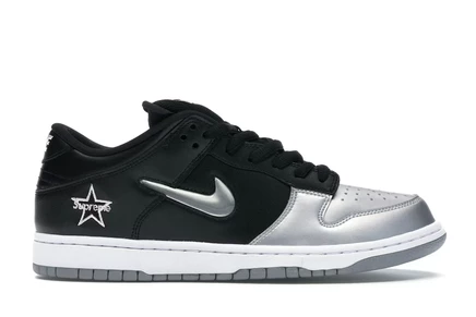 Мужские кроссовки Nike SB Dunk Low Supreme Jewel, серебристые