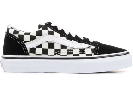 Детские кеды Vans Old Skool Primary Check, черно-белые