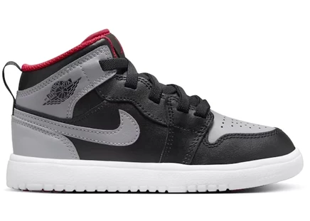 Детские кроссовки Jordan 1 Mid ALT, черно-красно-белые