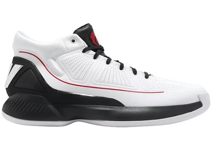 Мужские кроссовки Adidas D Rose 10, бело-черно-красные