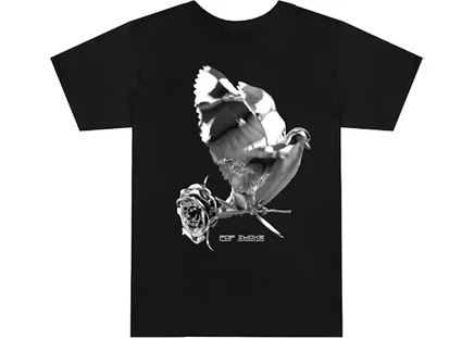 Мужская футболка Pop Smoke Dove & Rose, черная