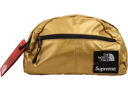 Унисекс поясная сумка Supreme The North Face Metallic Roo II, золотая