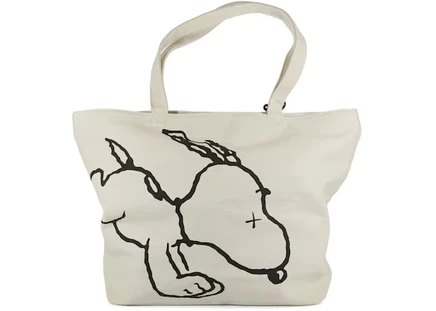 Унисекс сумка-тоут KAWS x Uniqlo x Peanuts Snoopy, бежевая