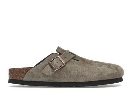 Унисекс сабо Birkenstock Boston Soft Footbed, замша, узкая, тауп