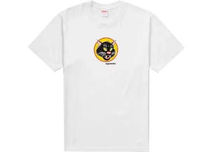 Мужская футболка Supreme Black Cat, белая