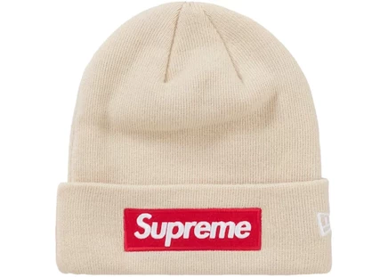Унисекс шапка Supreme New Era Box Logo, песочная
