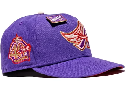 Мужская кепка New Era 59Fifty Anaheim Angels 40th, фиолетово-красная