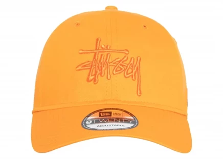 Мужская кепка Stussy New Era 9Twenty Strapback, темно-оранжевая