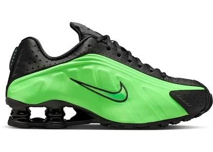 Женские кроссовки Nike Shox R4, черно-салатовые