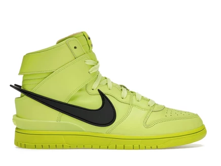 Мужские кроссовки Nike Dunk High AMBUSH, лайм/черные