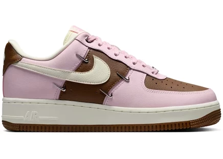 Женские кроссовки Nike Air Force 1 '07 Cacao Wow, розово-серебристые